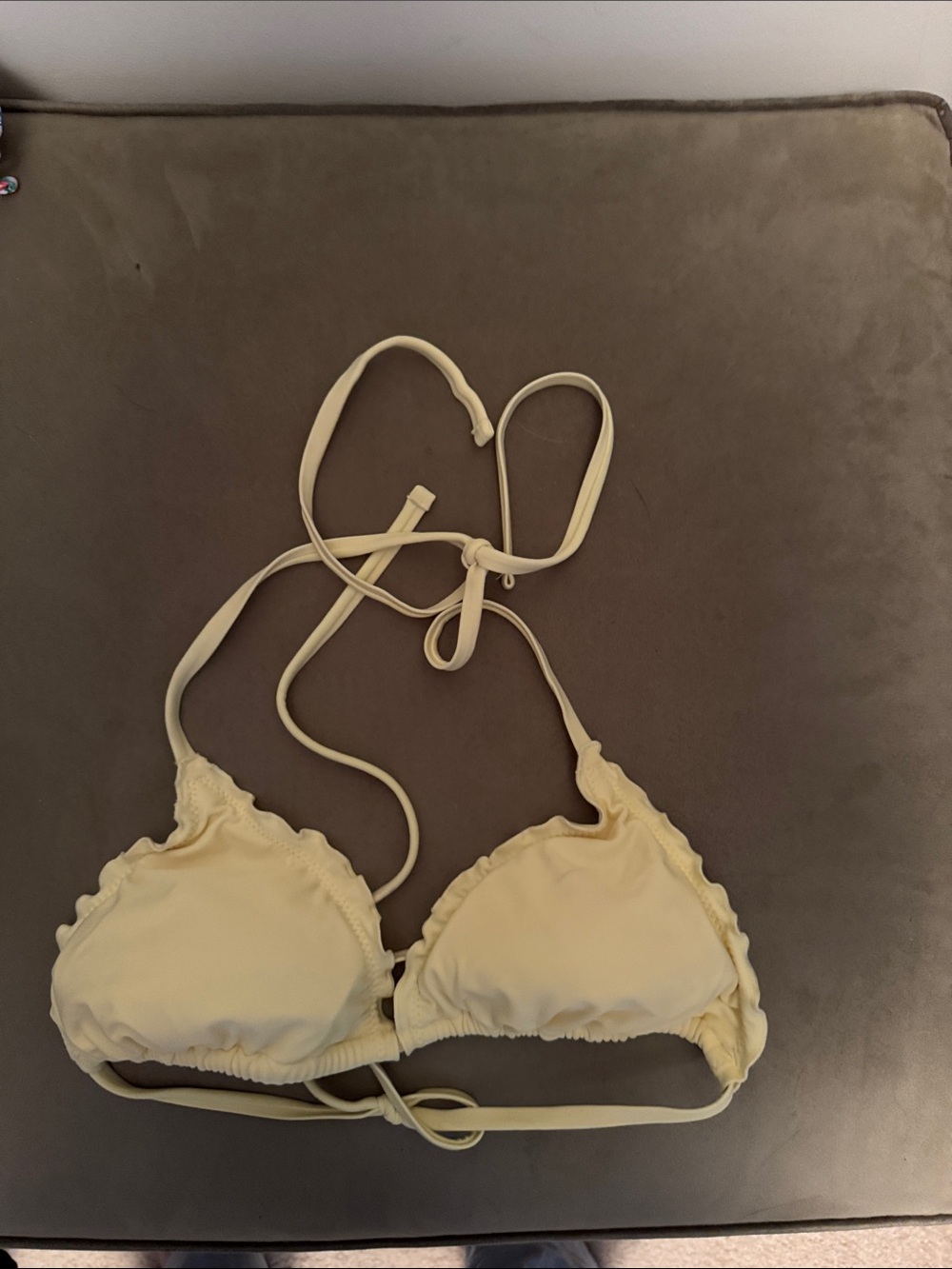 wild fable Cream Triangle Bikini Top with Tie Straps